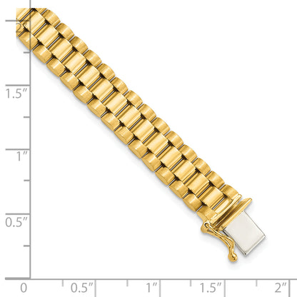 8 Inch 14K Men'S Satin And Polished 8In Link Bracelet