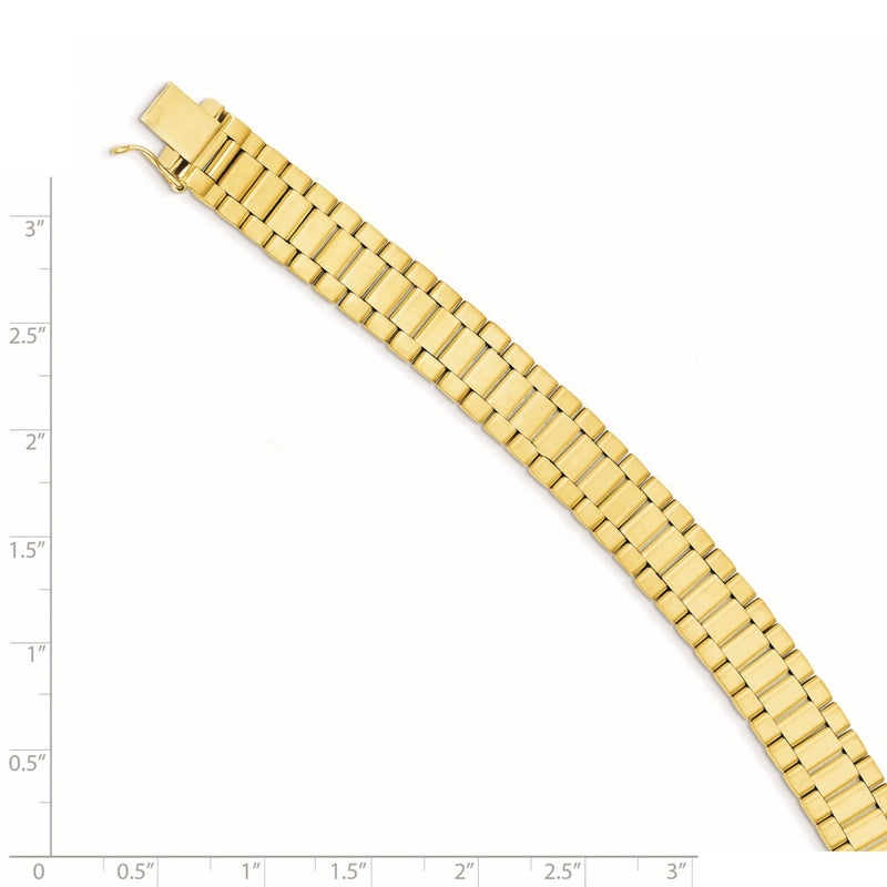 8 Inch 14K Men'S Satin And Polished 8In Link Bracelet