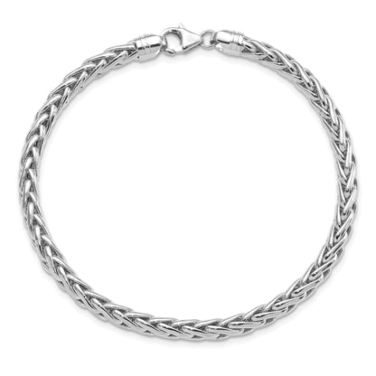 8.25 Inch 14K White Polished 8.25In Wheat Chain Bracelet