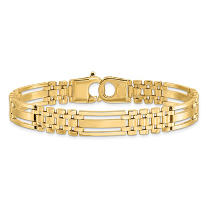 8.75 Inch 14K Polished And Satin 8.75In Mens Link Bracelet