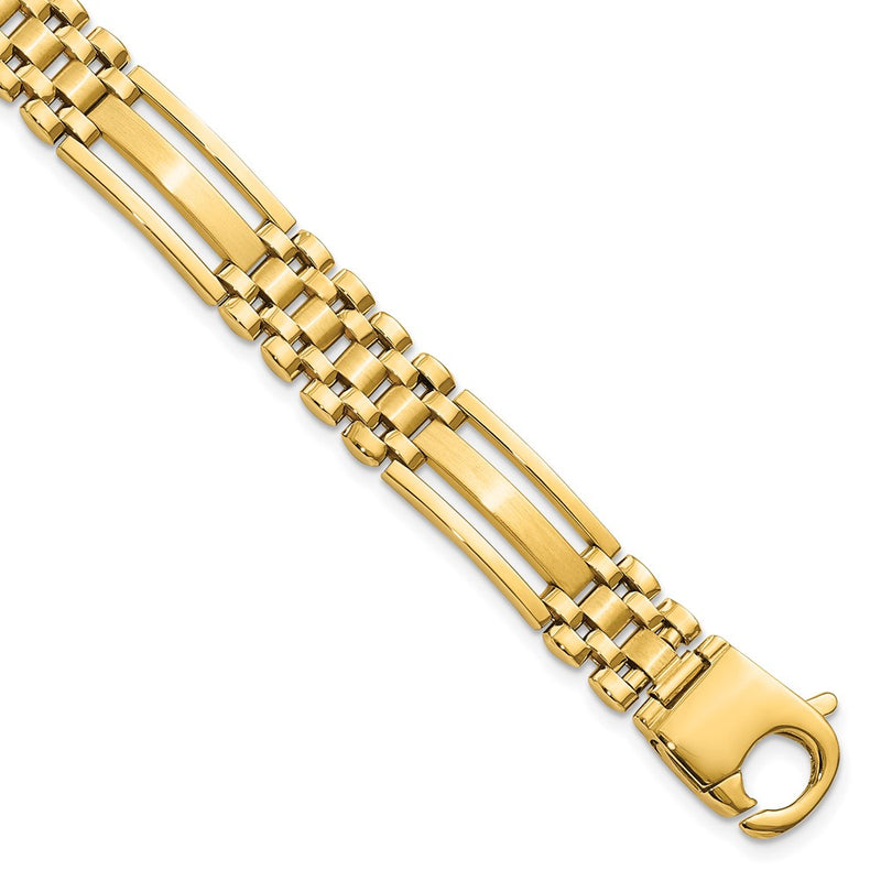 8.75 Inch 14K Polished And Satin 8.75In Mens Link Bracelet