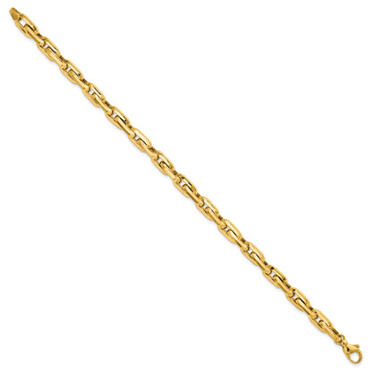 8.25 Inch 14K Polished Fancy Long Cable Link Mens 8.25In Bracelet