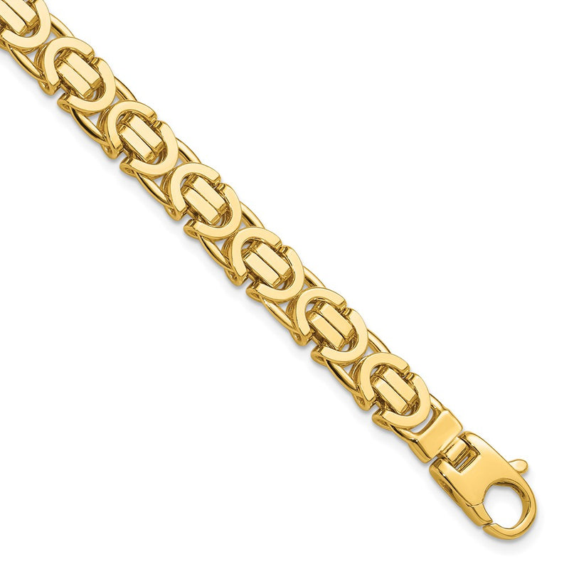 14K Yellow Gold Polished Fancy Link Chain Bracelet