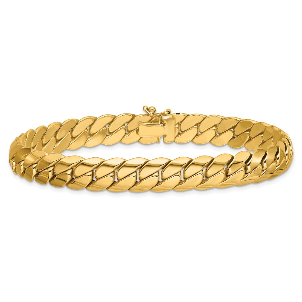 14K Yellow Gold Polished Fancy Link Men'S Chain Bracelet