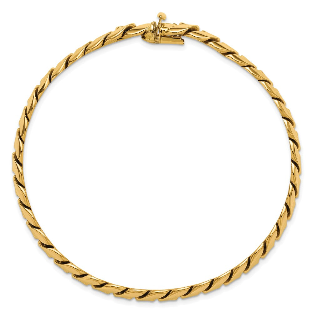 14K Yellow Gold Polished Fancy Link Men'S Chain Bracelet