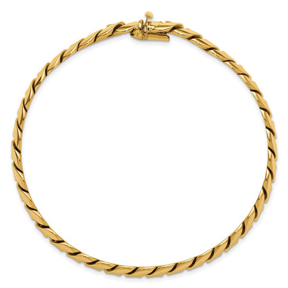14K Yellow Gold Polished Fancy Link Men'S Chain Bracelet