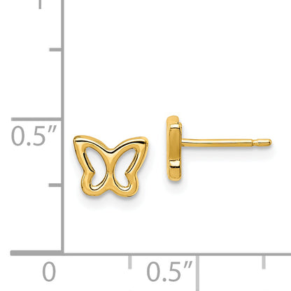 14K Yellow Gold Madi K Cut Out Butterfly Post Earrings