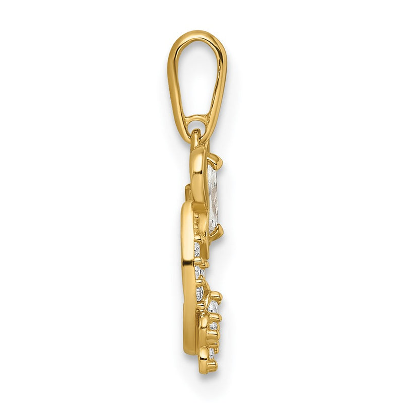 14k Yellow Gold 14k Madi K CZ Butterflies Pendant