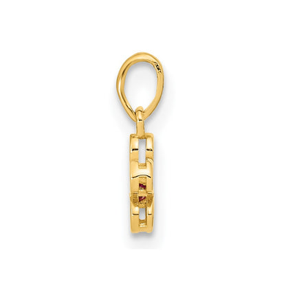 14k Yellow Gold 14K Madi K Polished CZ Flower Post Earrings and Flower Pendant Set
