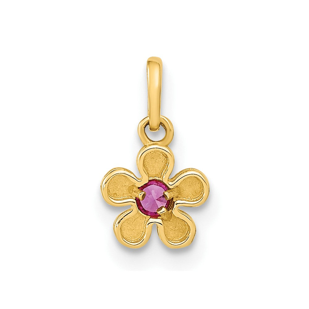 14k Yellow Gold 14K Madi K Polished CZ Flower Post Earrings and Flower Pendant Set