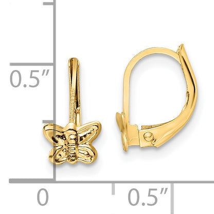 14K Yellow Gold Madi K Polished Butterfly Leverback Earrings