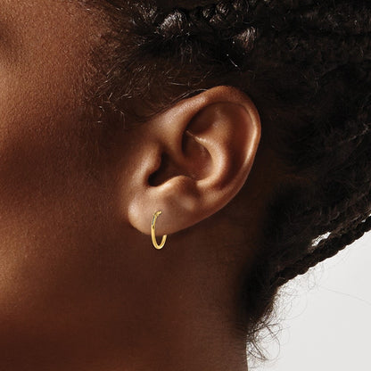 14K Yellow Gold Madi K Polished Hinged Hoop Earrings