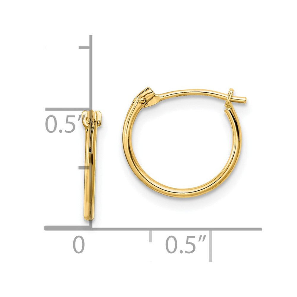 14K Yellow Gold Madi K Polished Hinged Hoop Earrings