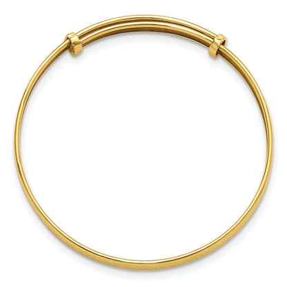 14K Yellow Gold Polished Diamond-Cut Flexible Baby Bangle