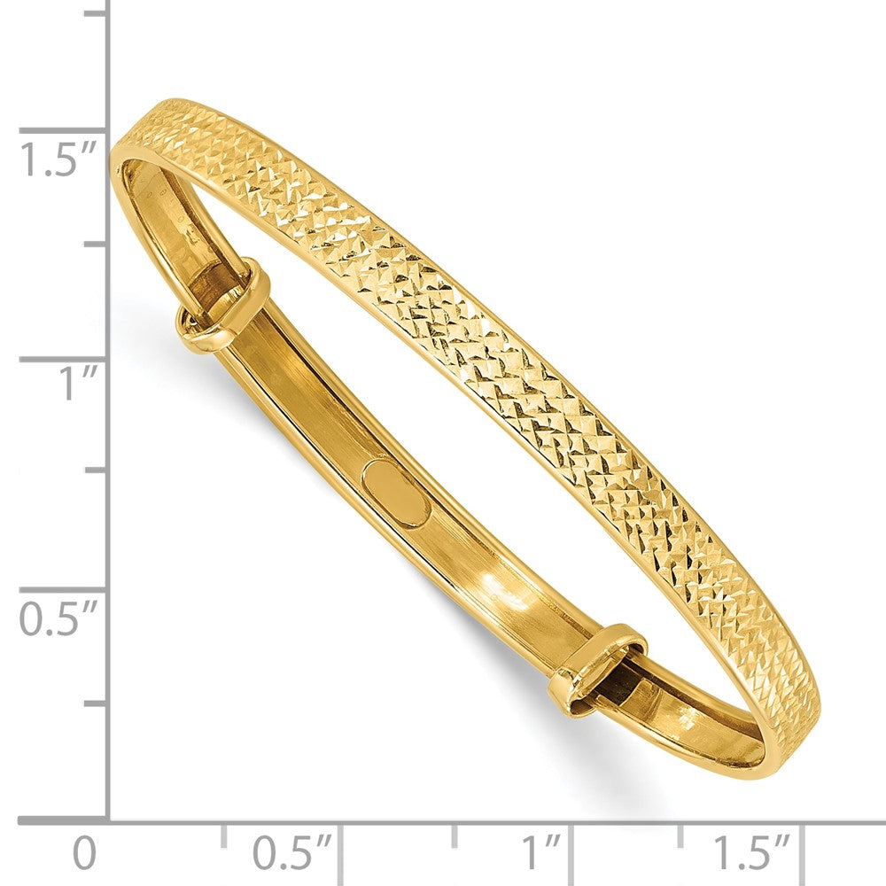 14K Yellow Gold Polished Diamond-Cut Flexible Baby Bangle