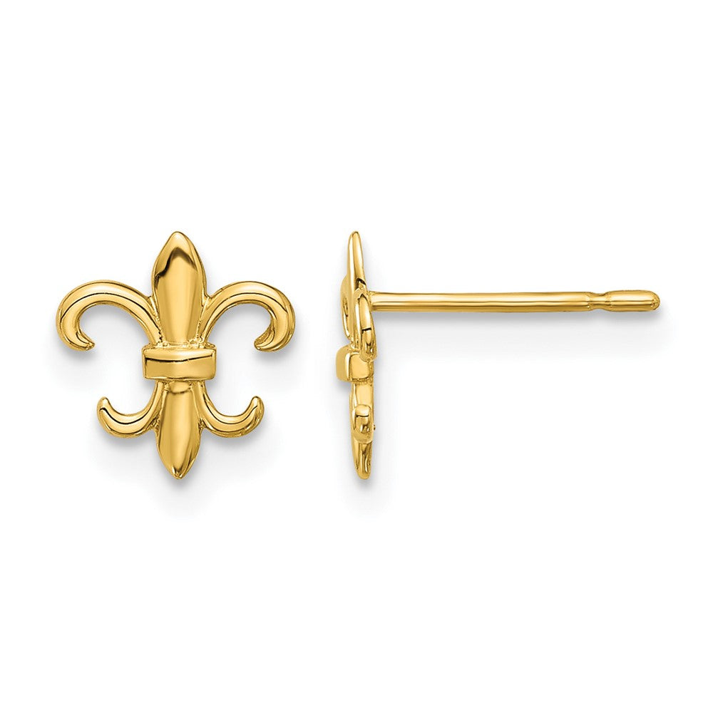 14K Yellow Gold Madi K Polished Fleur De Lis Post Earrings