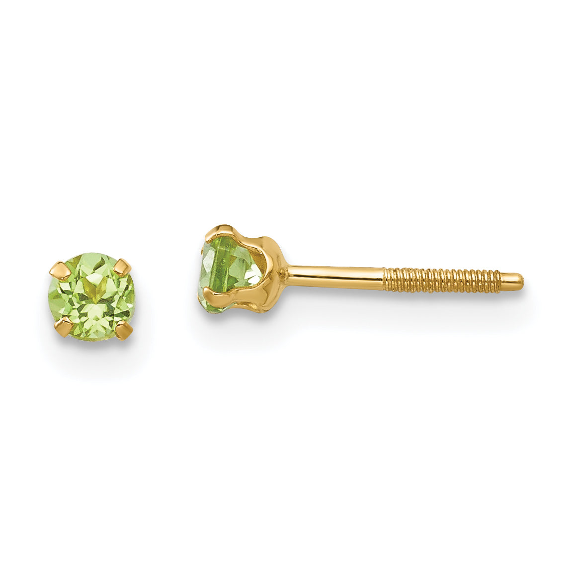 14K Yellow Gold Madi K 3mm Peridot Earrings