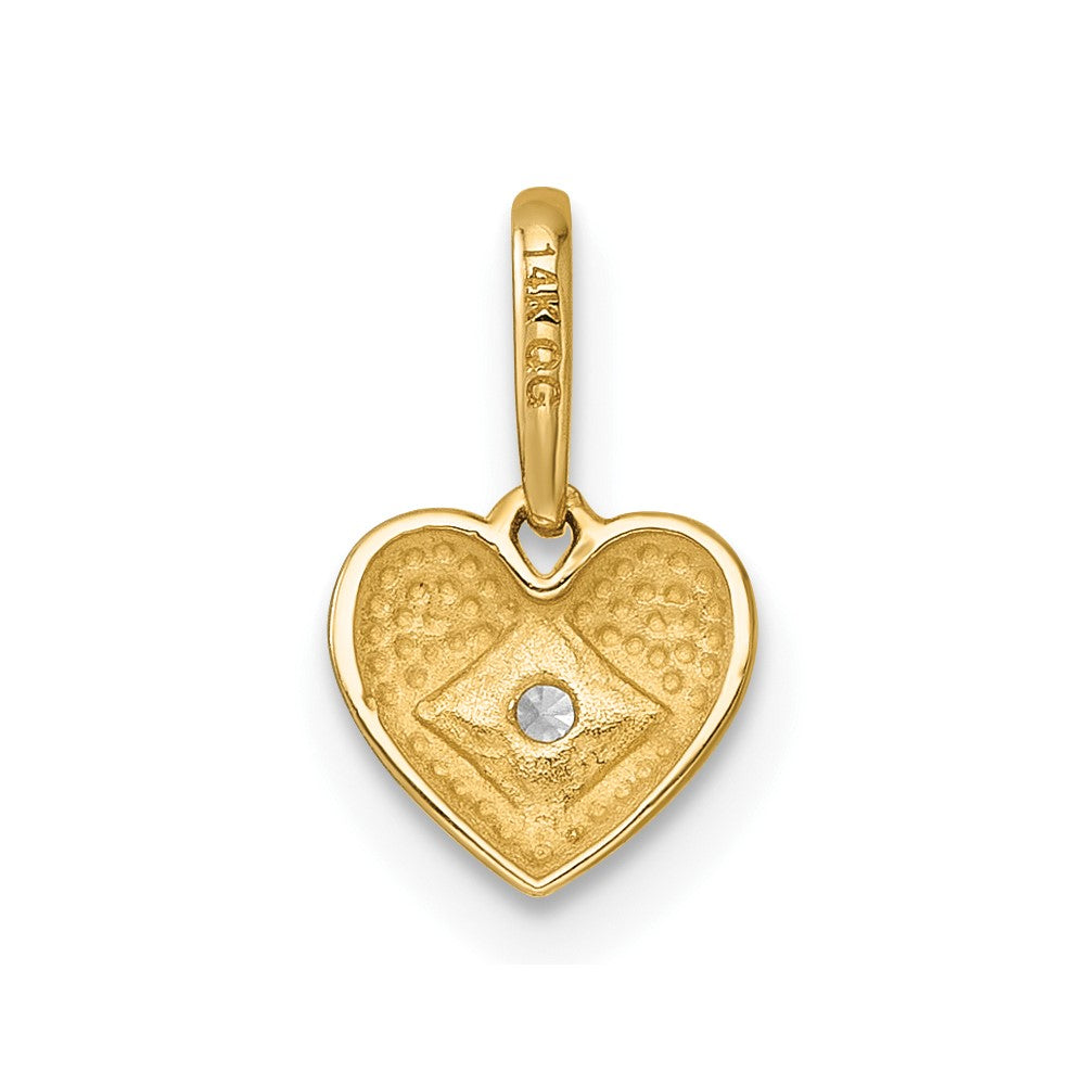 14K Yellow Gold Madi K Polished CZ Heart Pendant