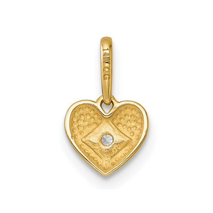 14K Yellow Gold Madi K Polished CZ Heart Pendant