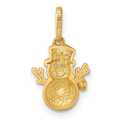 14K Yellow Gold Madi K Polished Snowman Pendant