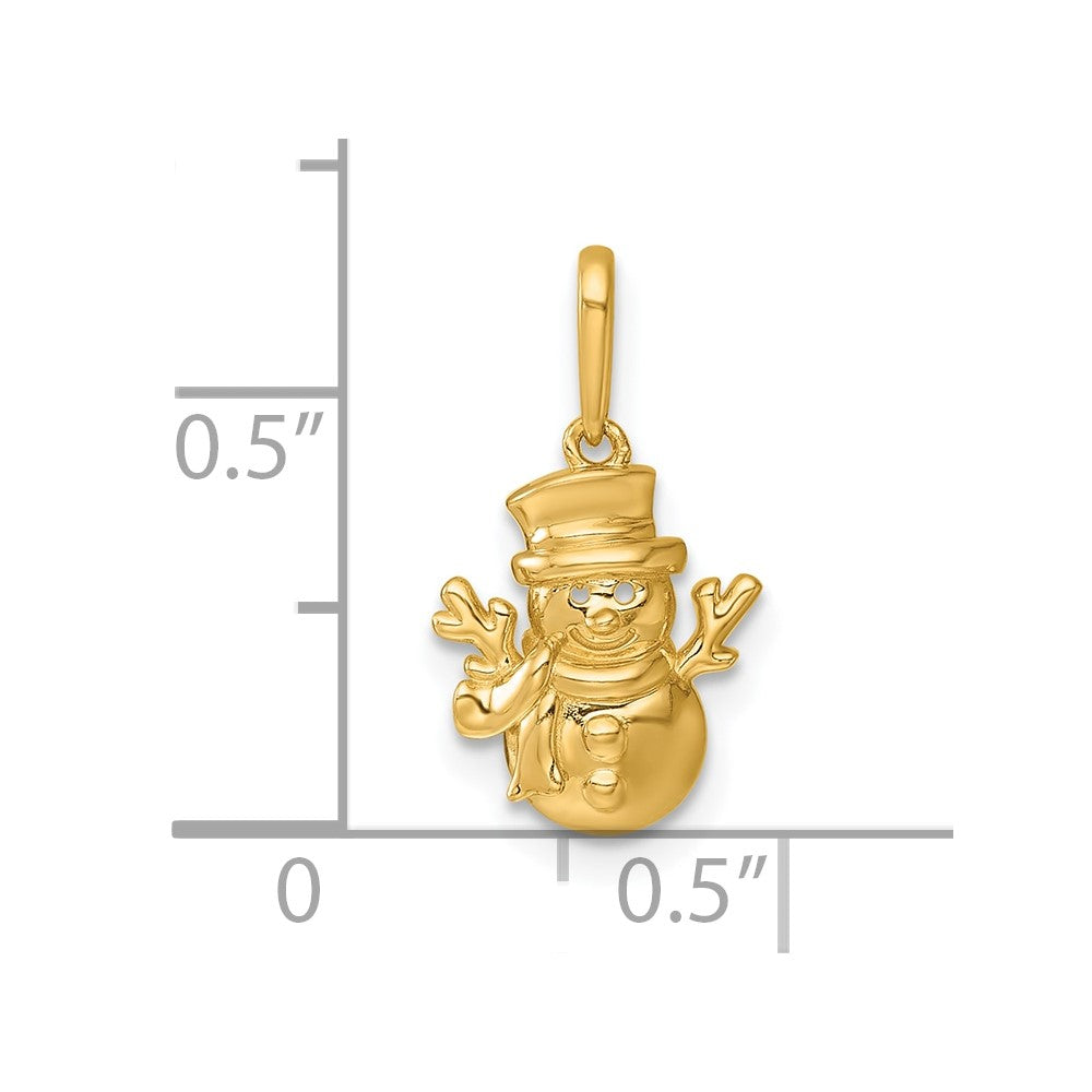 14K Yellow Gold Madi K Polished Snowman Pendant