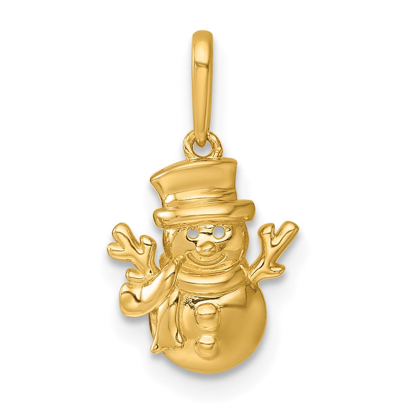 14K Yellow Gold Madi K Polished Snowman Pendant