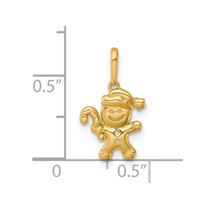 14K Yellow Gold Madi K Polished Smiling Gingerbread Pendant