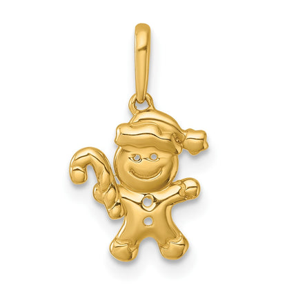 14K Yellow Gold Madi K Polished Smiling Gingerbread Pendant