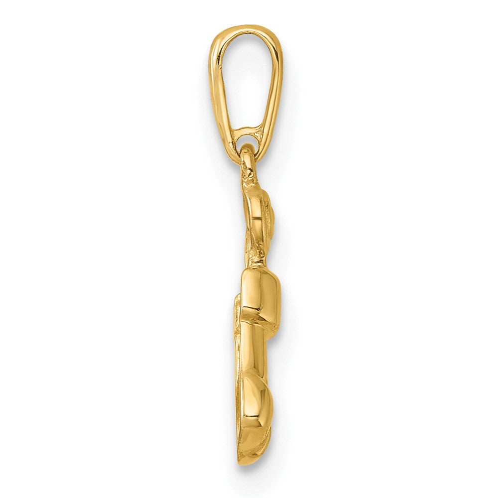 14K Yellow Gold Madi K Polished Stocking with Candy Pendant