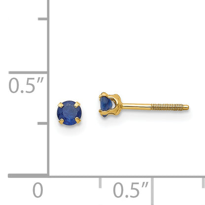 14K Yellow Gold Madi K 3mm Sapphire Birthstone Earrings