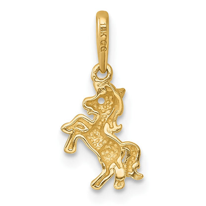 14K Yellow Gold Madi K Polished Unicorn Pendant