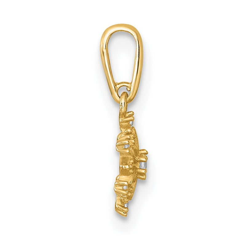 14K Yellow Gold Madi K Polished CZ Snowflake Pendant
