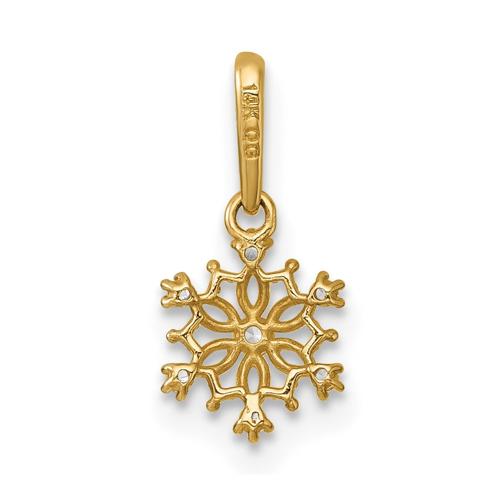 14K Yellow Gold Madi K Polished CZ Snowflake Pendant