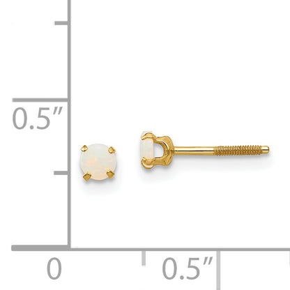 14K Yellow Gold Madi K 3mm Opal Earrings