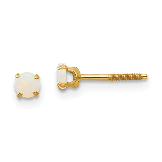 14K Yellow Gold Madi K 3mm Opal Earrings