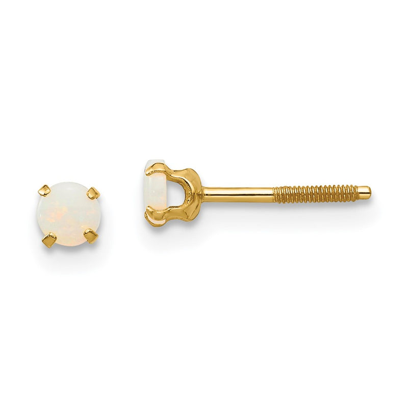 14K Yellow Gold Madi K 3mm Opal Earrings