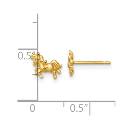 14K Yellow Gold Madi K Polished Unicorn Post Earrings