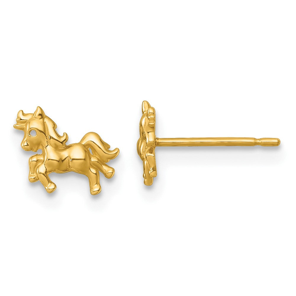 14K Yellow Gold Madi K Polished Unicorn Post Earrings