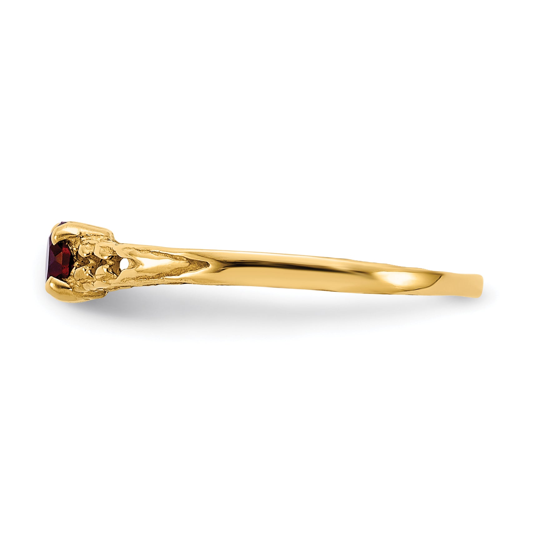 14K Yellow Gold Madi K 3mm Garnet Birthstone Baby Ring