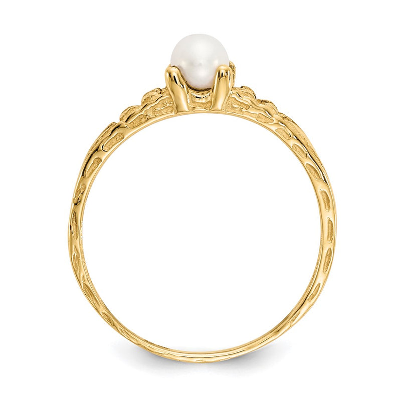 14K Yellow Gold Madi K 3mm Fw Cultured Pearl Birthstone Baby Ring