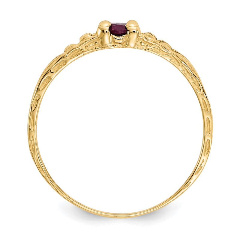 14K Yellow Gold Madi K 3mm Ruby Birthstone Baby Ring