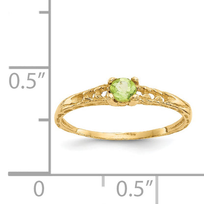 14K Yellow Gold Madi K 3mm Peridot Birthstone Baby Ring