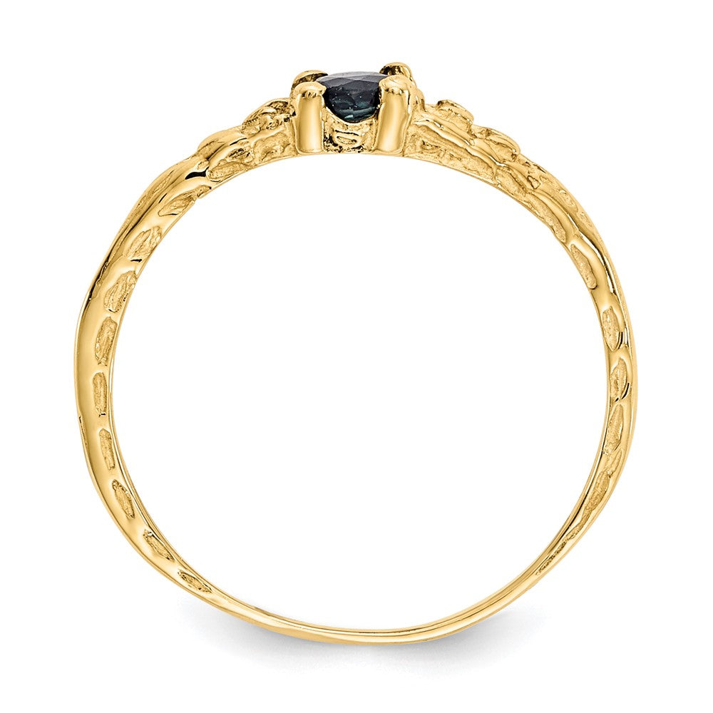 14K Yellow Gold Madi K 3mm Sapphire Birthstone Baby Ring