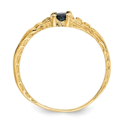 14K Yellow Gold Madi K 3mm Sapphire Birthstone Baby Ring