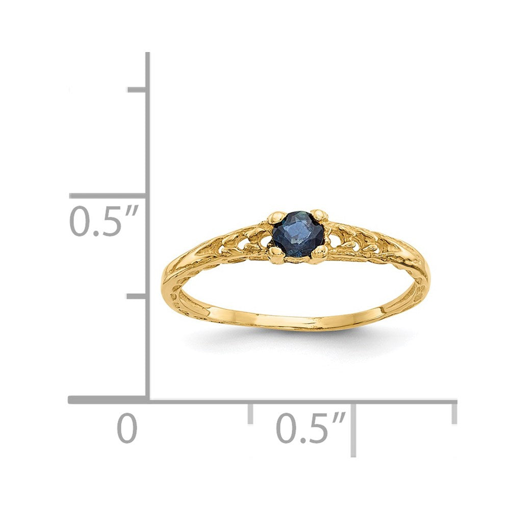 14K Yellow Gold Madi K 3mm Sapphire Birthstone Baby Ring