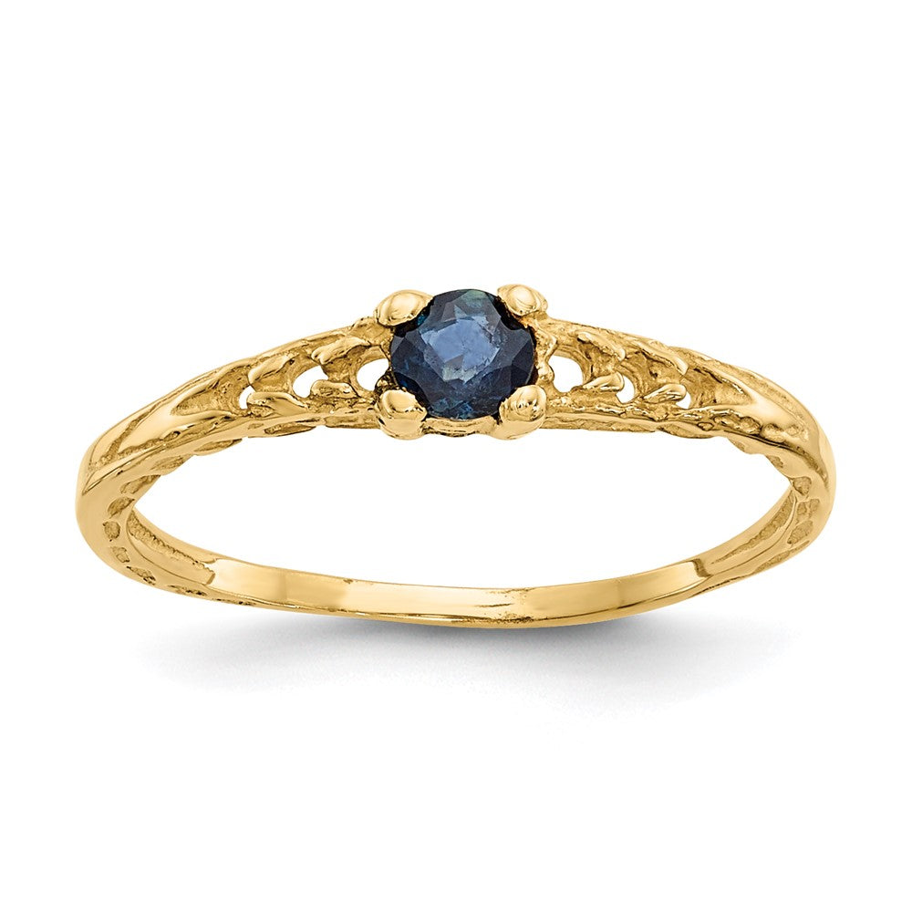14K Yellow Gold Madi K 3mm Sapphire Birthstone Baby Ring