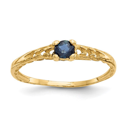 14K Yellow Gold Madi K 3mm Sapphire Birthstone Baby Ring