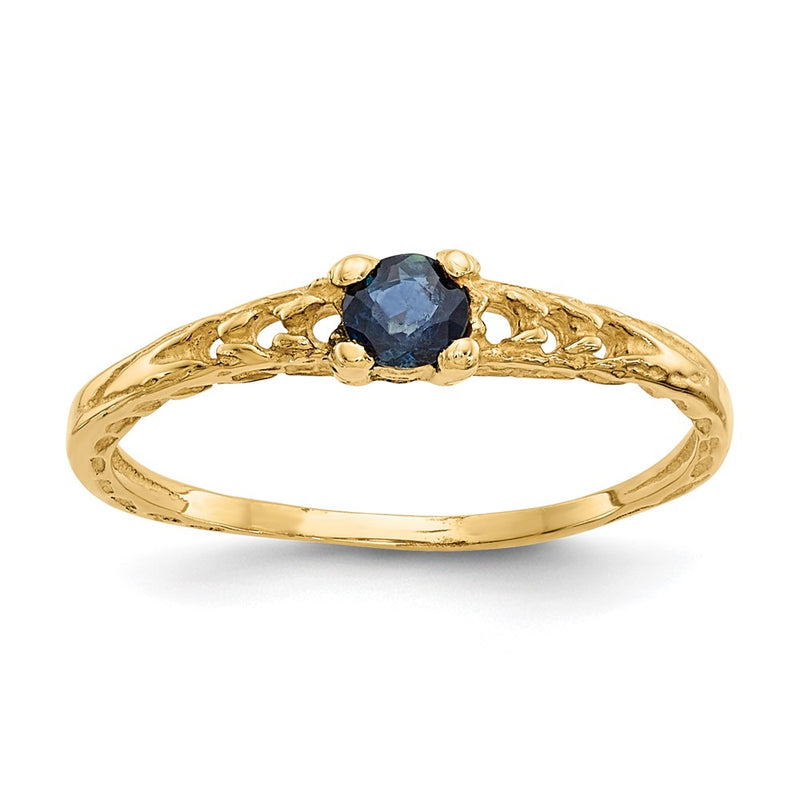 14K Yellow Gold Madi K 3mm Sapphire Birthstone Baby Ring