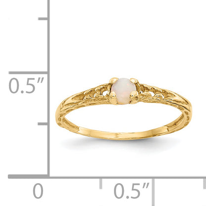 14K Yellow Gold Madi K 3mm Opal Birthstone Baby Ring