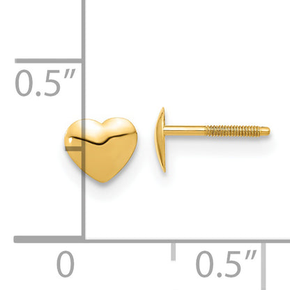 14K Yellow Gold Madi K Heart Silicone Screwback Earrings